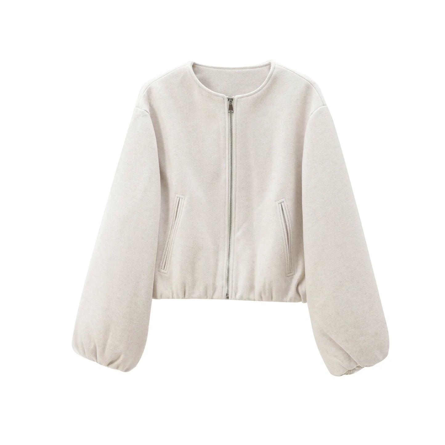 Nova Dame Quiltet Jakke – Fleece Jakke Lynlås Cropped Jakke Blød Komfort