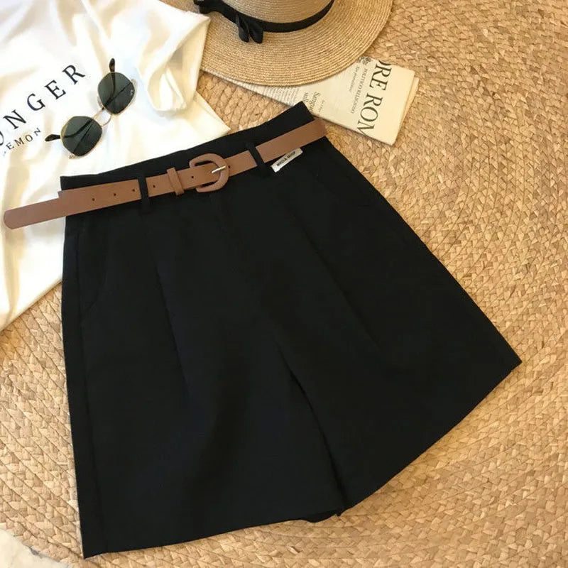 Alva Dame Shorts – Brede Ben Shorts Høj Talje Bomulds Shorts Casual Sommerstil