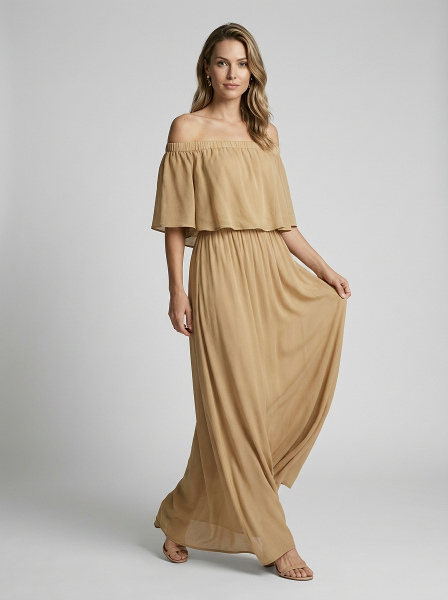 Amarisa Off-Shoulder Maxi Kjole – Luftig Lang Sommerkjole
