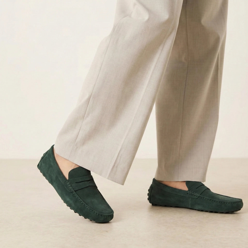 Loafers Herre i Suede-Look – Mokkasin Stil med Blødt Foer