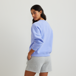 Dame sweatshirt med rund hals, lange ærmer og ribkanter