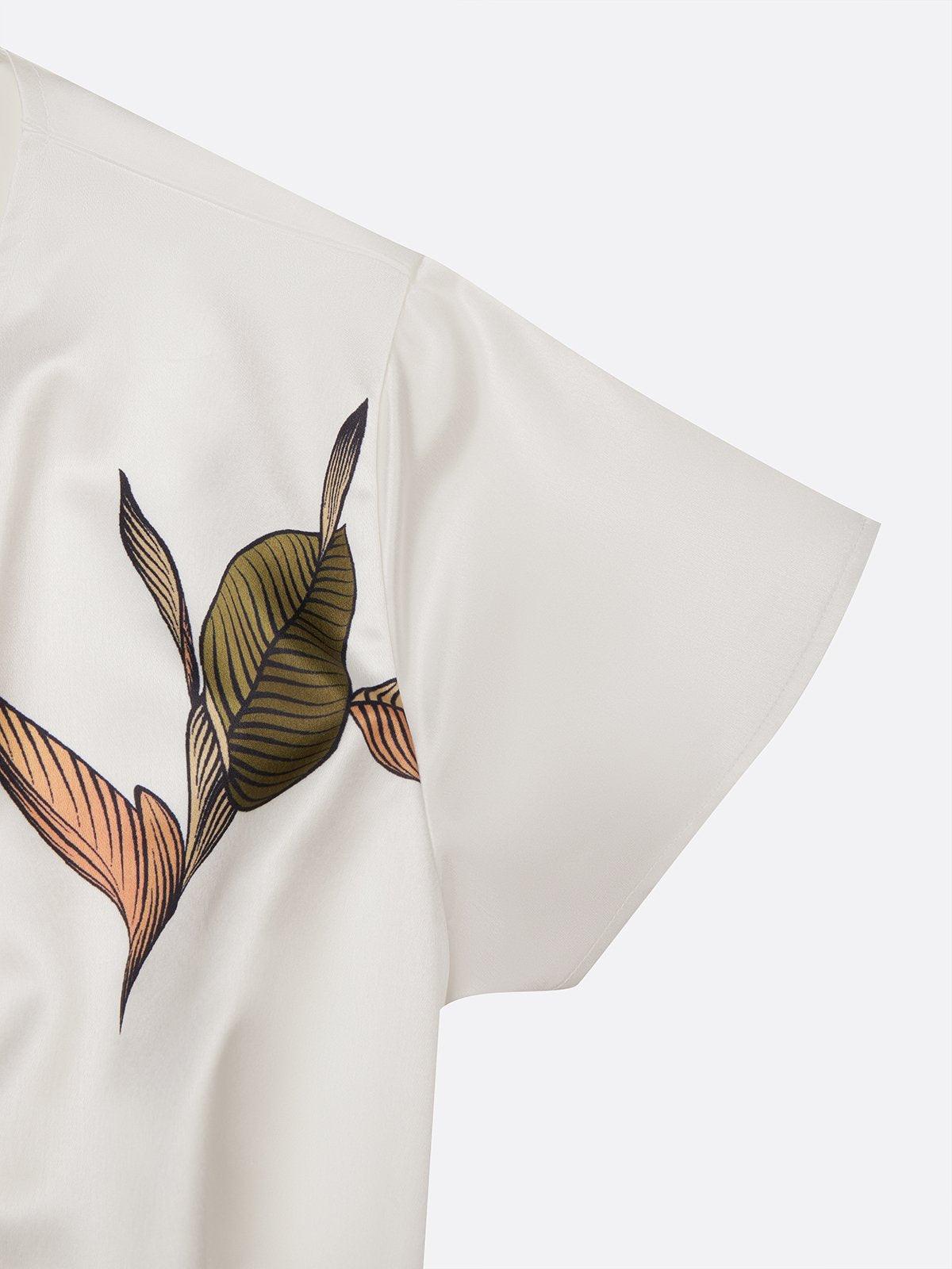 Elegant Botanisk Wrap Midi Kjole