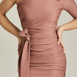 Dolly Bodycon Cocktailkjole – One Shoulder i Rosy Brown