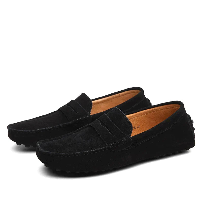 Loafers Herre i Suede-Look – Mokkasin Stil med Blødt Foer