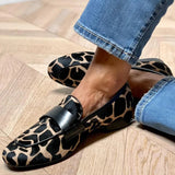 Alecia Loafers – Komfortable Ko Print Loafers til Kvinder