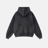 Unisex hættetrøje med lynlås, hætte og grafisk brystmotiv