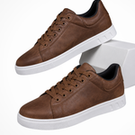 Herre sneakers med snørebånd og hvid kontrastsål