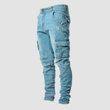 Herrejeans med taperede ben og cargo-lommer
