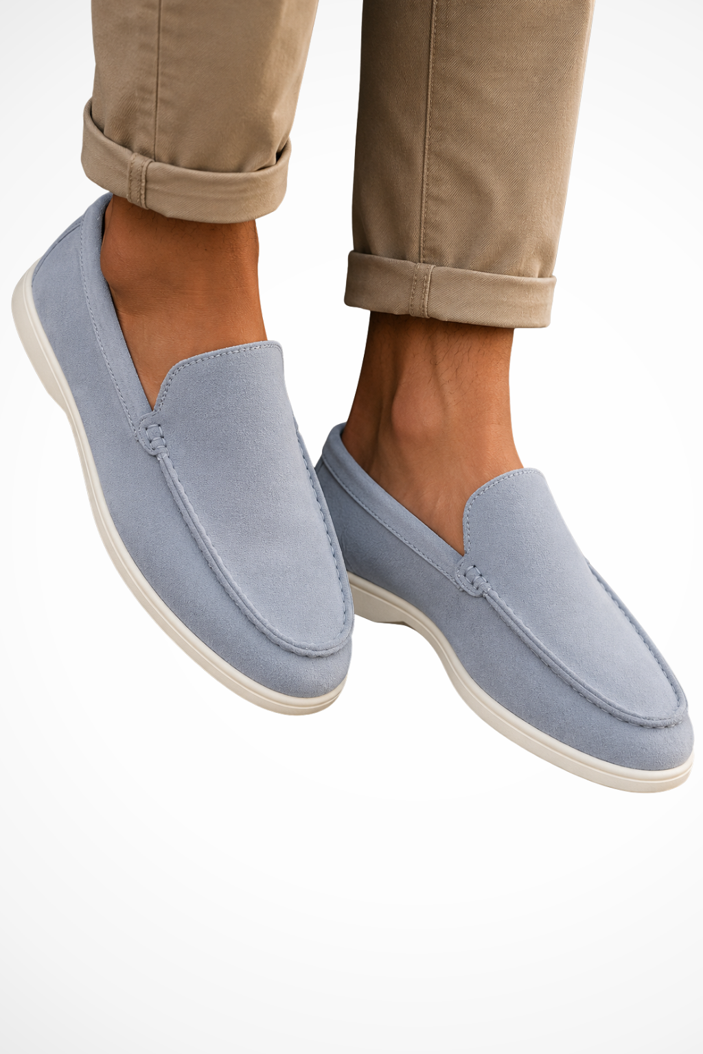 Herre loafers med mokkasinsømme og flad sål