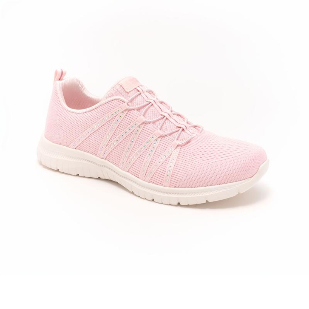 Sparkle Komfortsko Dame – Strik Sneakers med Glitrende Detaljer