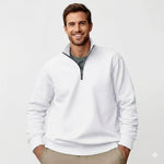 Herre sweatshirt med høj krave og kort lynlås