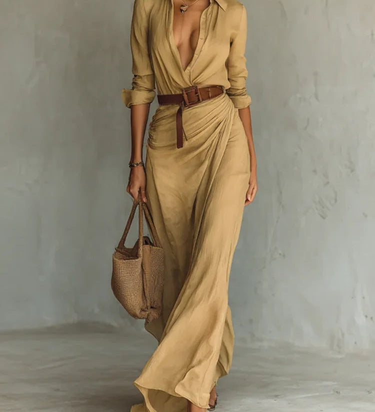 THAMES LAPEL MAXI KJOLE