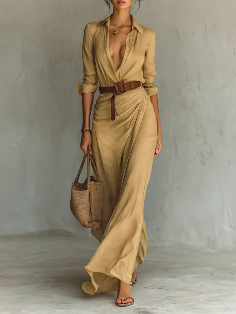 THAMES LAPEL MAXI KJOLE