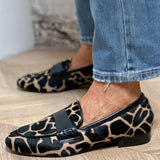 Alecia Loafers – Komfortable Ko Print Loafers til Kvinder