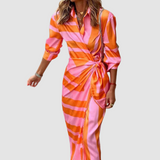 Thea | Elegant Stribet Kjole