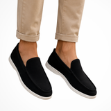 Herre loafers med mokkasinsømme og flad sål