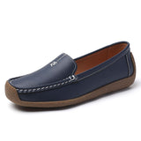 Mocassins femme à surpiqûres contrastées et semelle plate