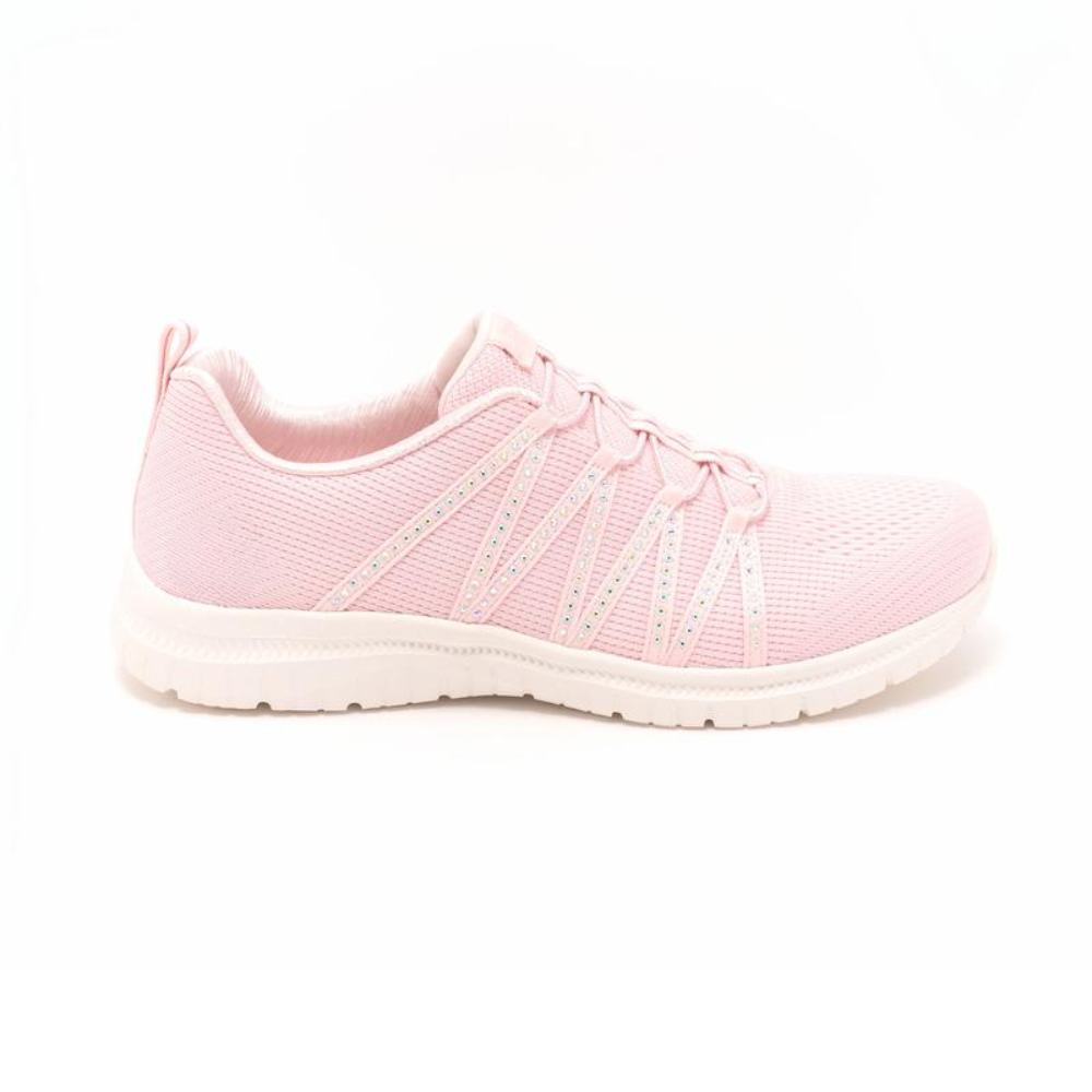 Sparkle Komfortsko Dame – Strik Sneakers med Glitrende Detaljer