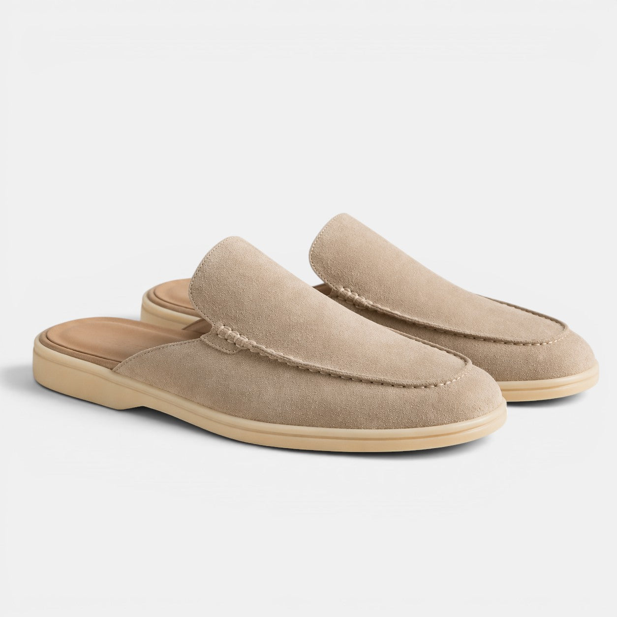 Belcien Suede Mule Herre – Slip-On Sandaler i Blødt Ruskind