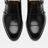 Herre loafers med dobbelt spænde og aflang tå