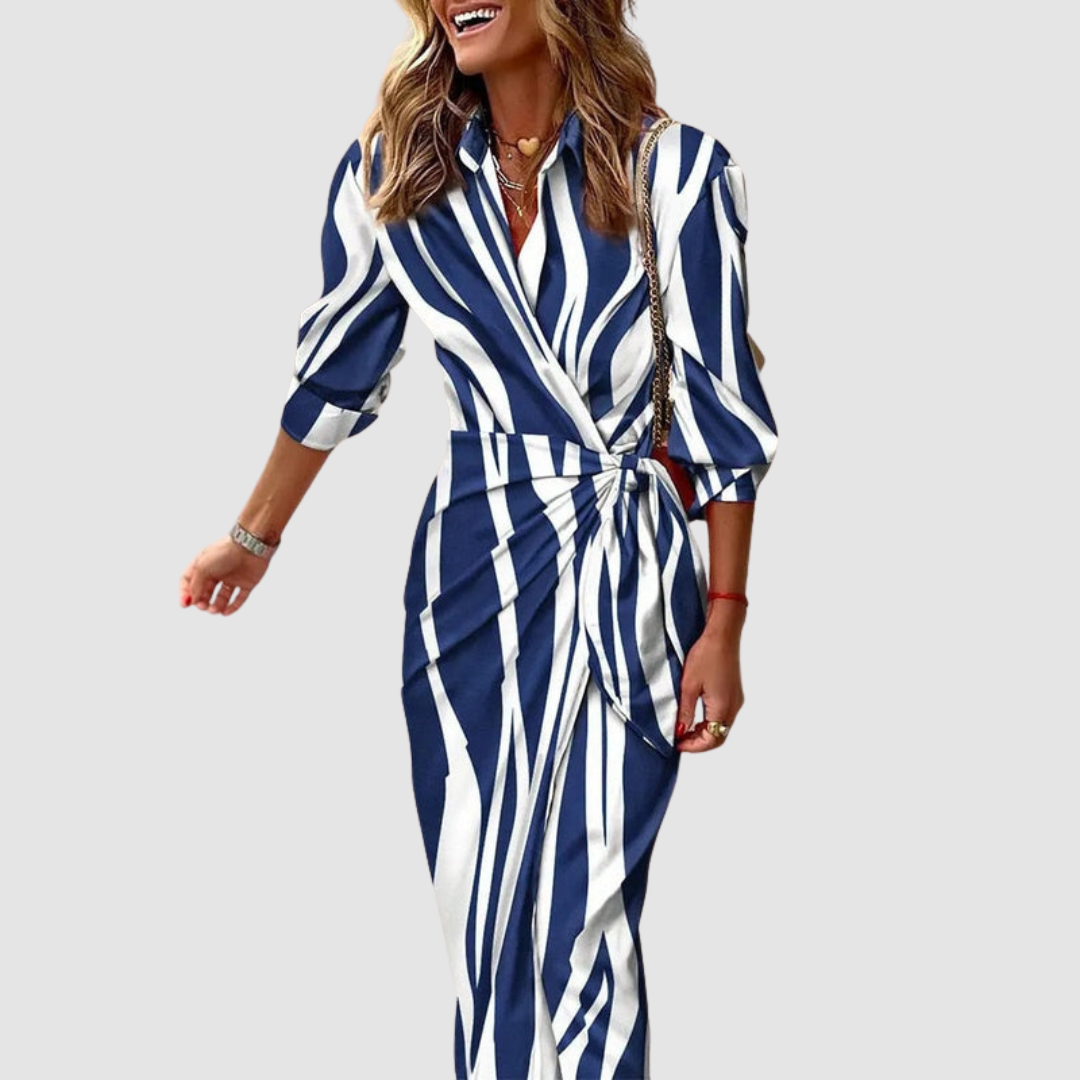 Thea | Elegant Stribet Kjole