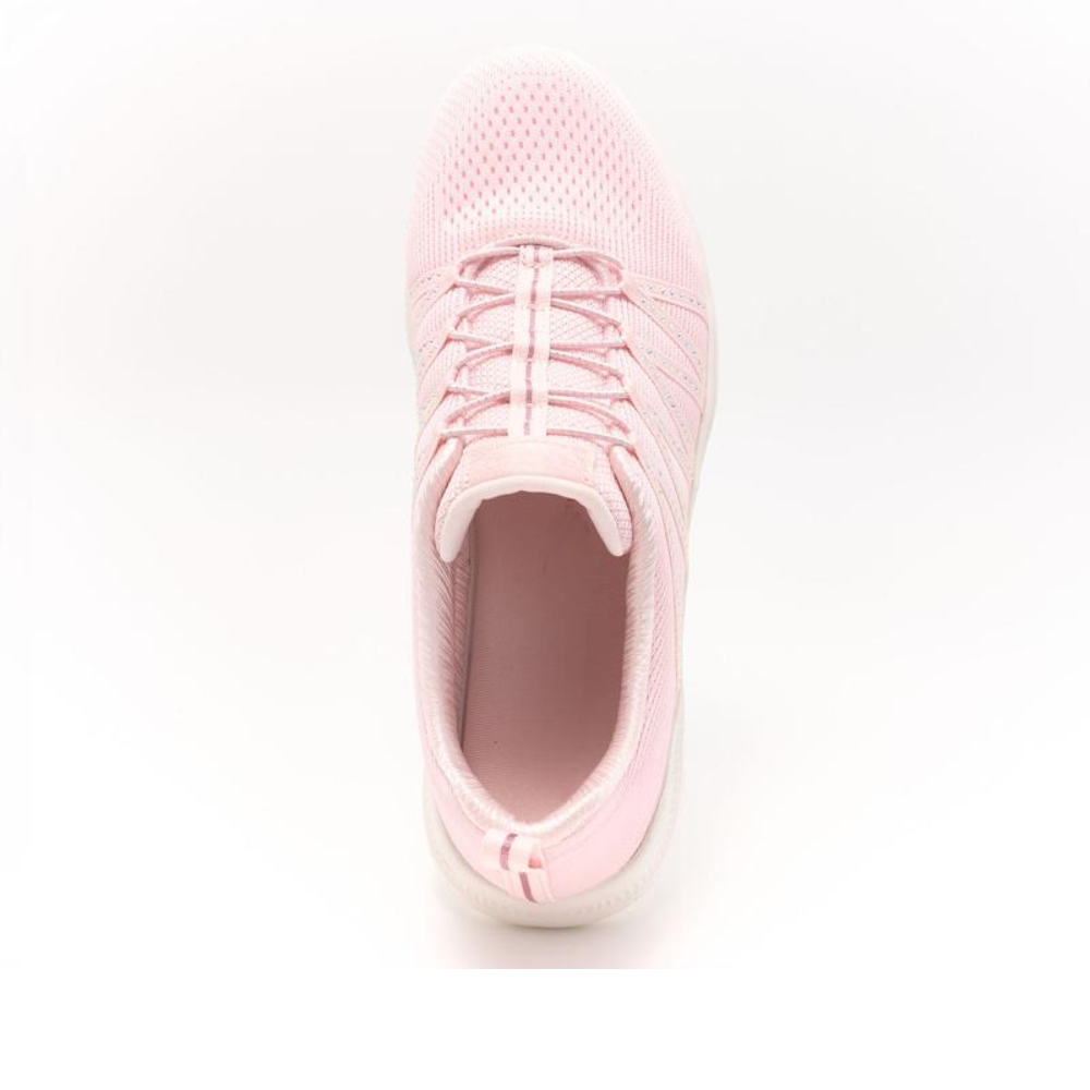 Sparkle Komfortsko Dame – Strik Sneakers med Glitrende Detaljer