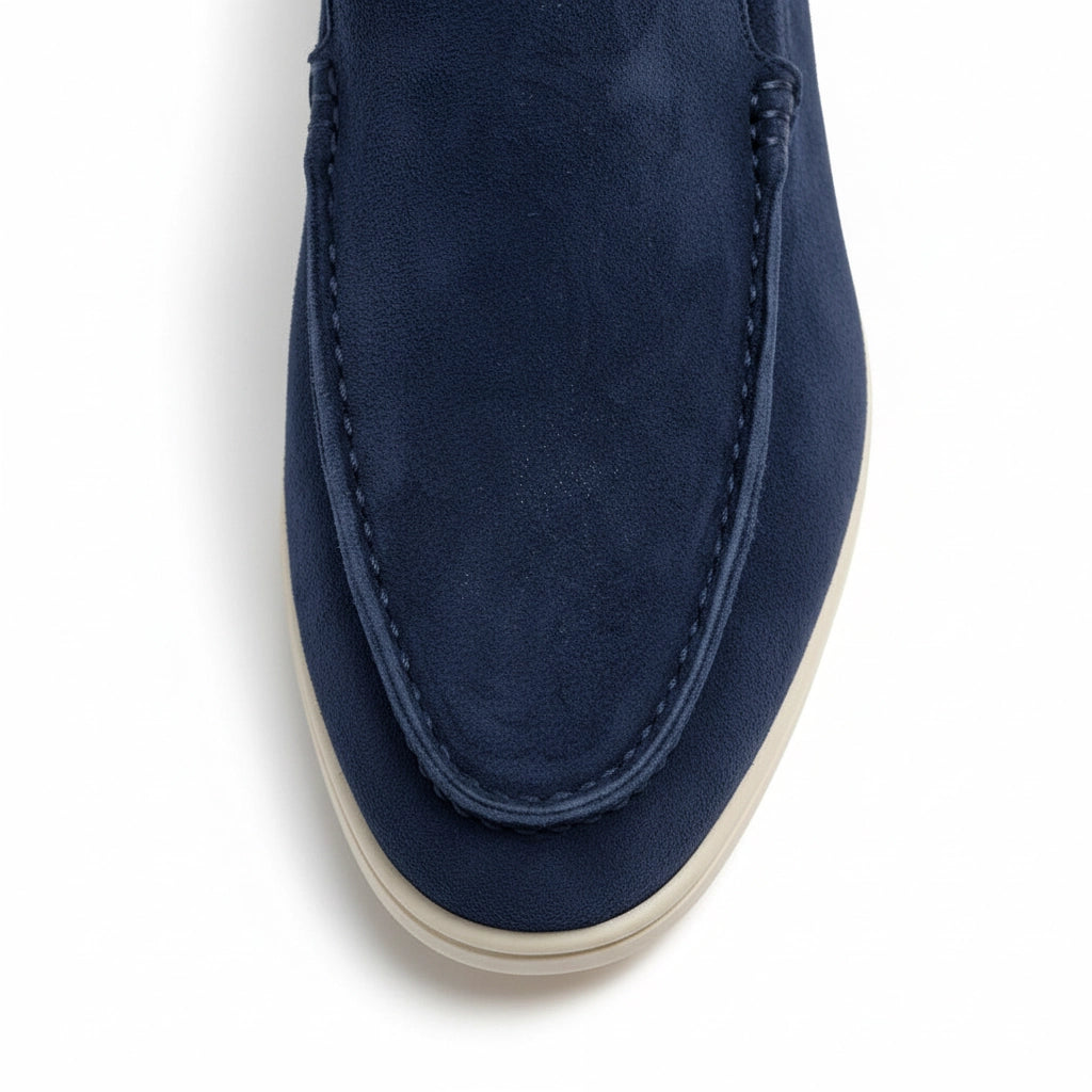 Loafers Herre i Velour-Look – Mokkasin Syning med Gummisål