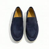 Loafers Herre i Velour-Look – Mokkasin Syning med Gummisål