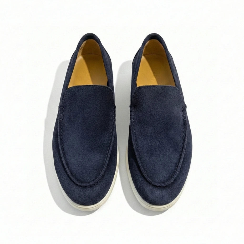 Loafers Herre i Velour-Look – Mokkasin Syning med Gummisål