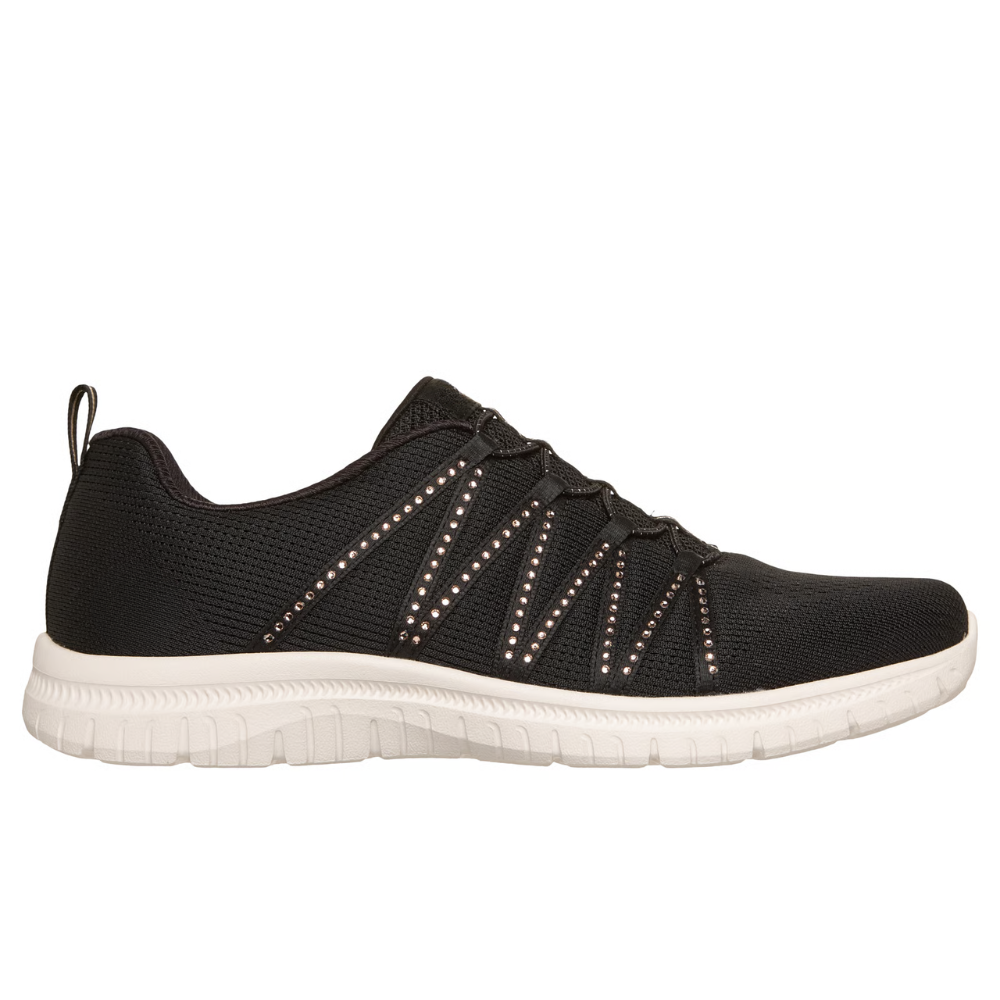 Sparkle Komfortsko Dame – Strik Sneakers med Glitrende Detaljer