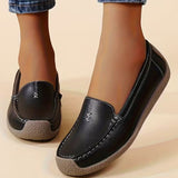 Mocassins femme à surpiqûres contrastées et semelle plate
