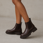 Chelsea boots femme à empiècement élastique et semelle épaisse