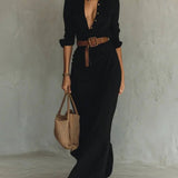 THAMES LAPEL MAXI KJOLE