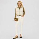 Gilet court femme matelassé à col haut et zip