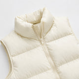 Gilet court femme matelassé à col haut et zip