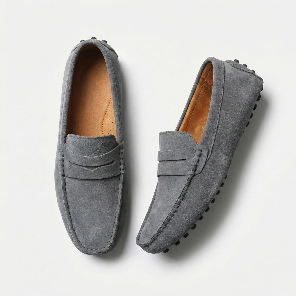 Loafers Herre i Suede-Look – Mokkasin Stil med Blødt Foer