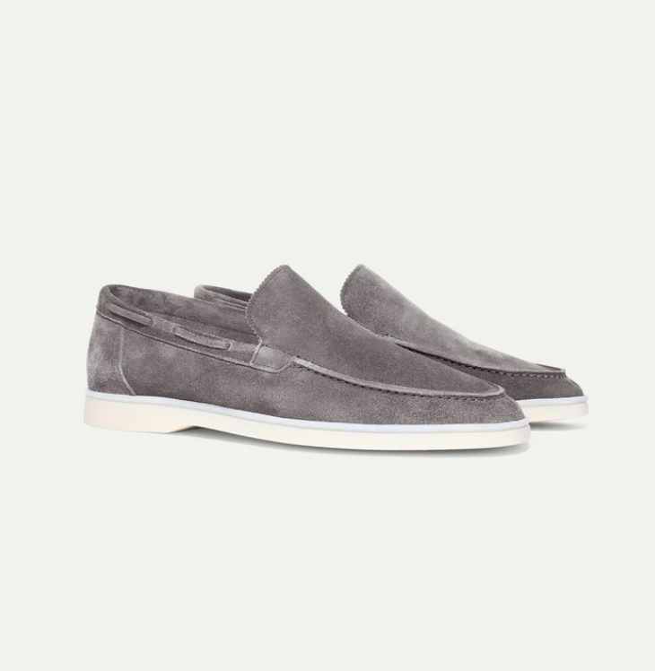 Herre loafers med mokkasinsøm, flad lys sål og slip-on-design