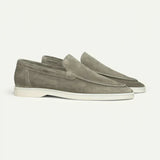 Herre loafers med mokkasinsøm, flad lys sål og slip-on-design