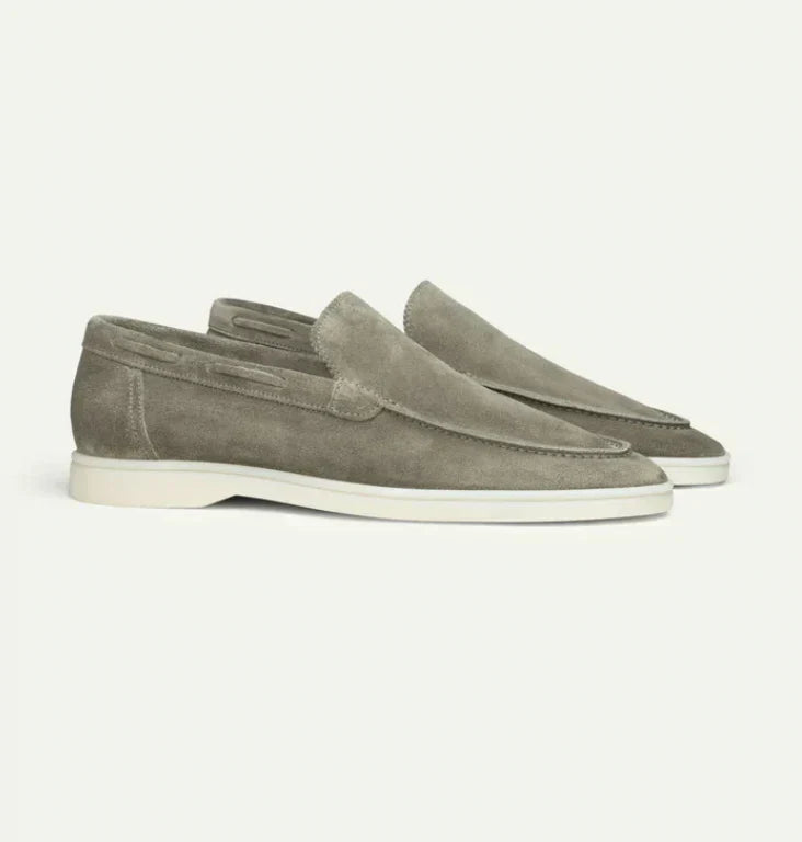 Herre loafers med mokkasinsøm, flad lys sål og slip-on-design