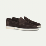 Herre loafers med mokkasinsøm, flad lys sål og slip-on-design