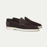 Herre loafers med mokkasinsøm, flad lys sål og slip-on-design