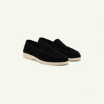 Herre loafers med mokkasinsnit og lys flad sål