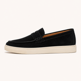 Herre-mokkasiner med pennyrem og flad lys sneaker-sål