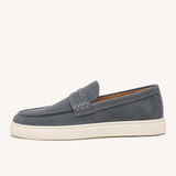 Herre-mokkasiner med pennyrem og flad lys sneaker-sål
