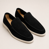 Herreloafers med rund tå og lys sål
