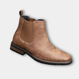 Herre Chelsea Boots i Læderlook med Elastik