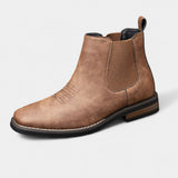 Herre Chelsea Boots i Læderlook med Elastik