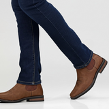 Herre Chelsea Boots i Læderlook med Elastik