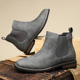 Herre Chelsea Boots i Læderlook med Elastik