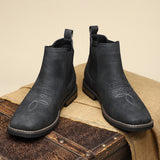 Herre Chelsea Boots i Læderlook med Elastik
